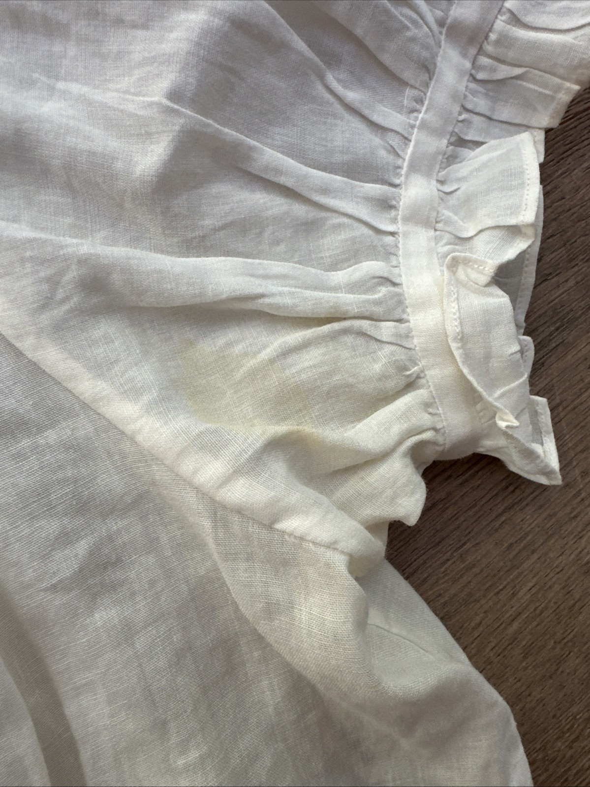 Doen Sparrow Top Small White Ramie Puff Sleeve RARE Cropped