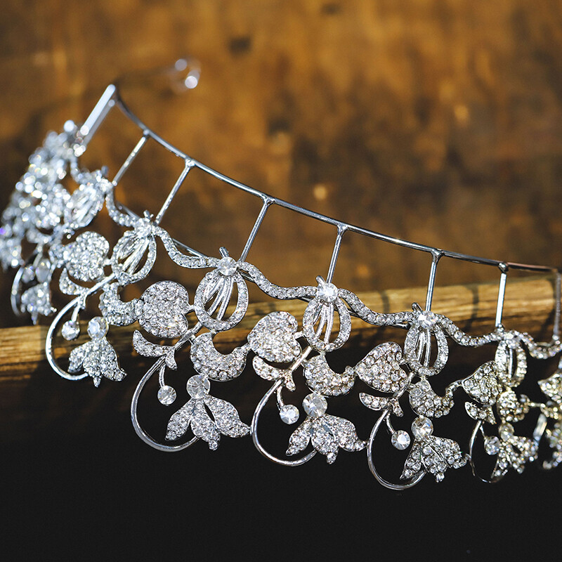 7cm Tall Elegant Vine Floral Crystal Wedding Bridal Prom Queen Princess Tiara