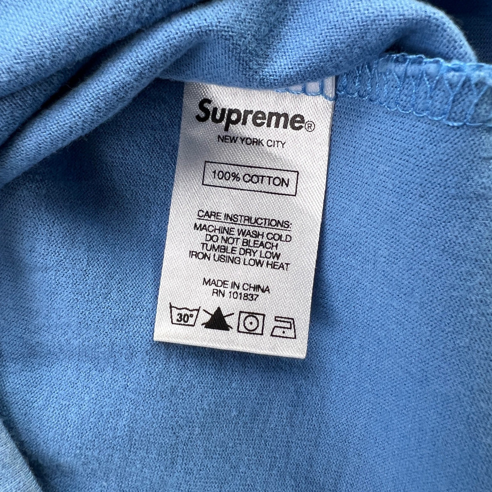 Supreme Est 1994 Colorblock T-Shirt Size M Blue Yellow Mens Streetwear Skater