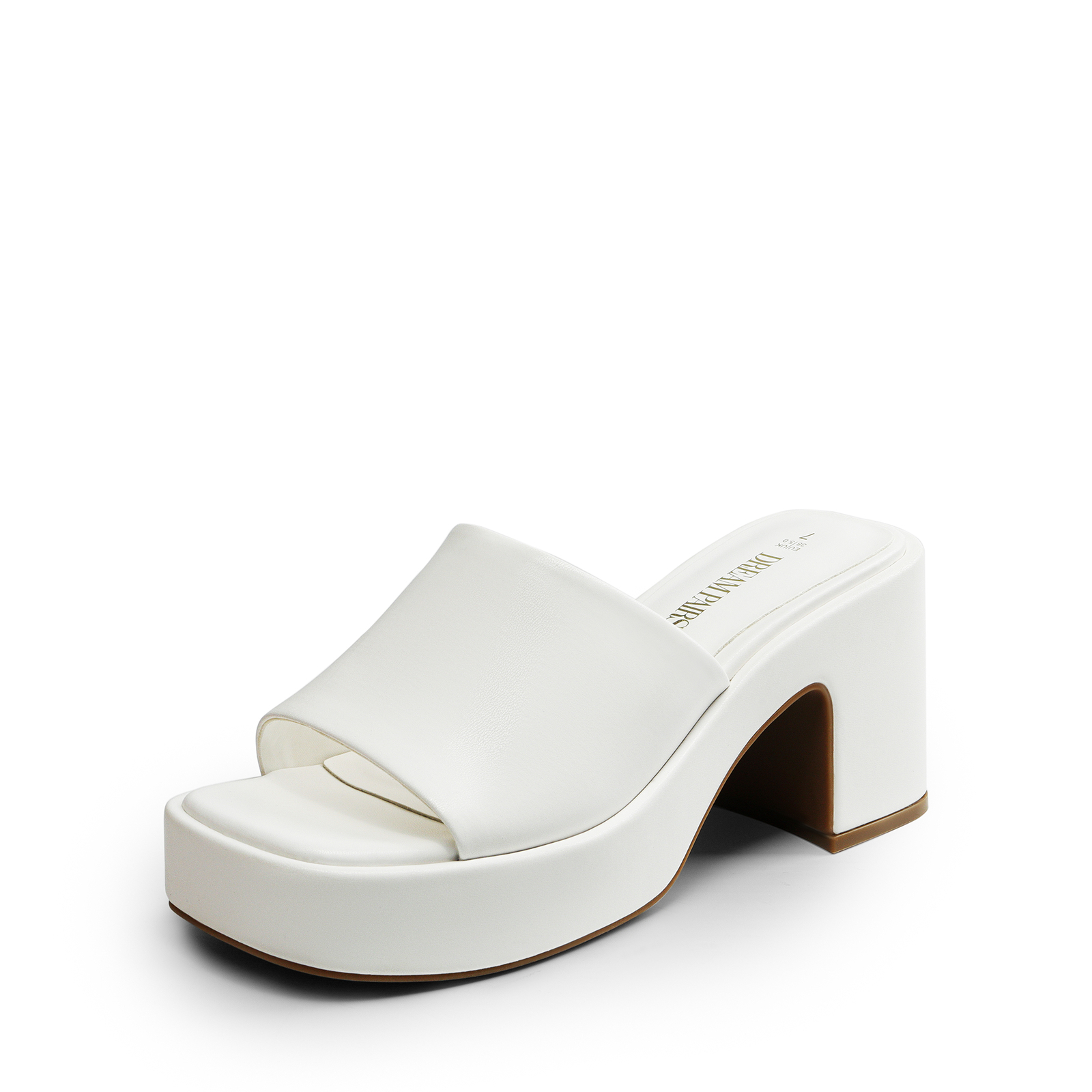 Women’s Stylish Y2K Open Square Toe Heel Sandals with Chunky Platform Slip-on US