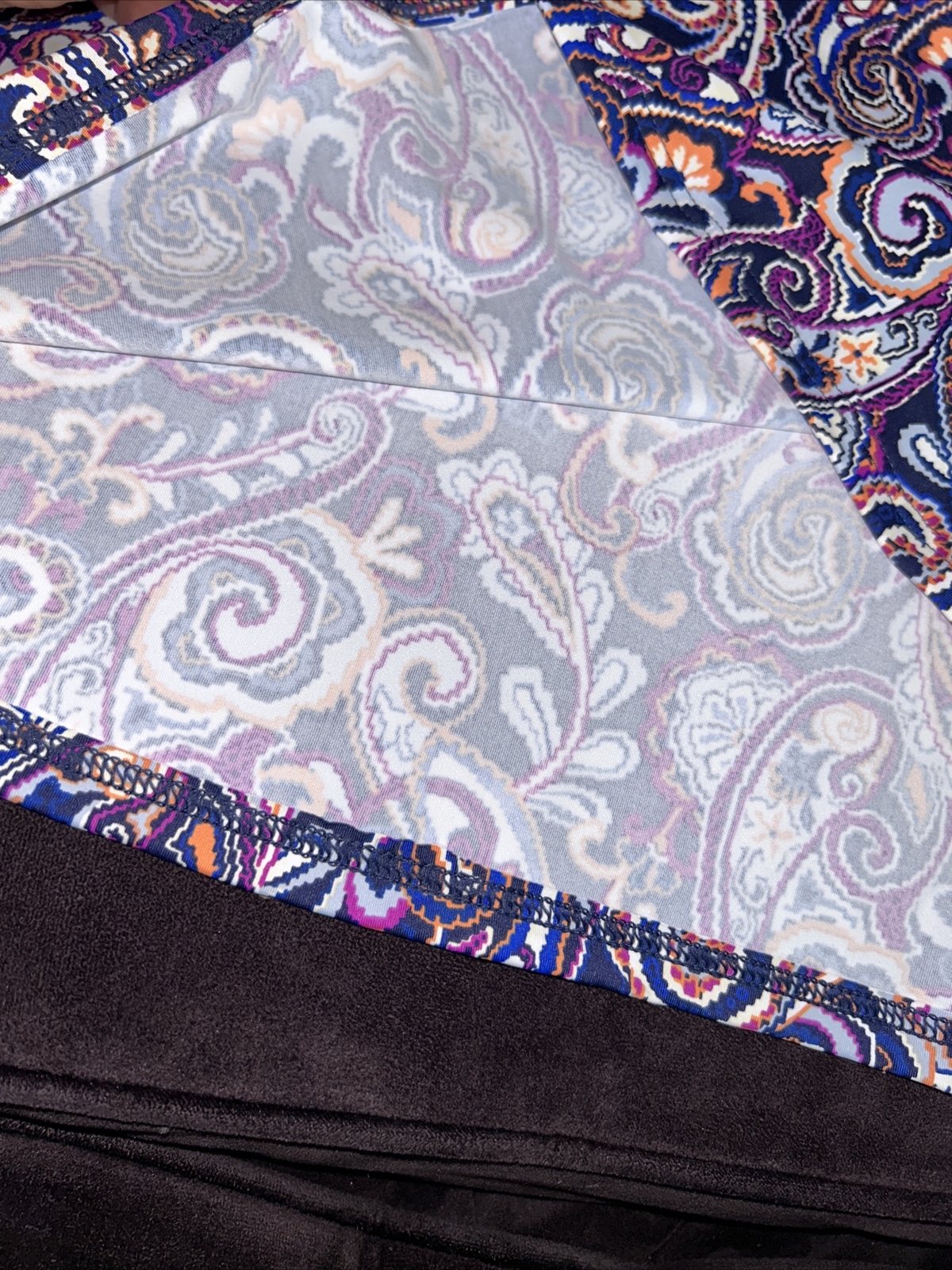 Lands End Swim Top Womens Size 14 Underwire Purple Paisley Tankini Swimwear
