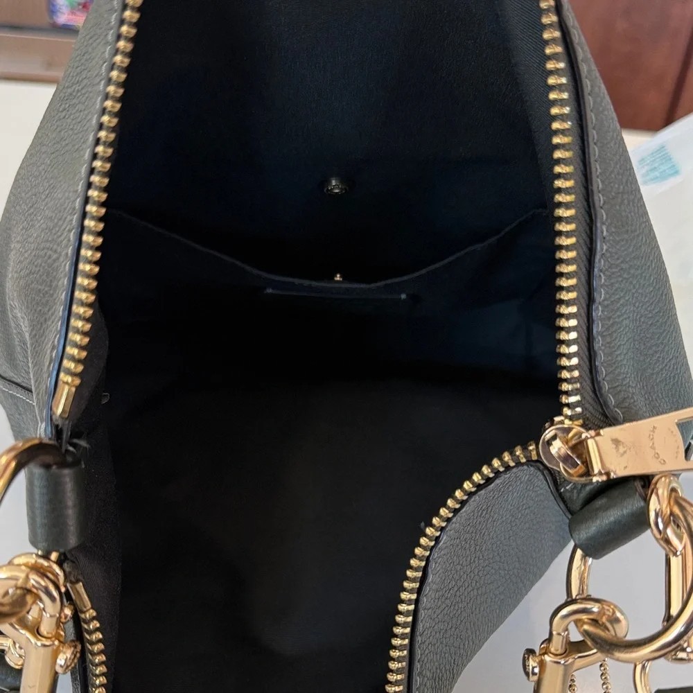 COACH Legacy Green Pebbled Leather Abby Hobo Bag Leather Strap