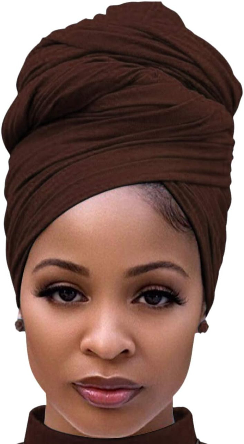 Head Wraps for Black Women Stretch Head Scarf Long African Hair Wraps Turban Hea