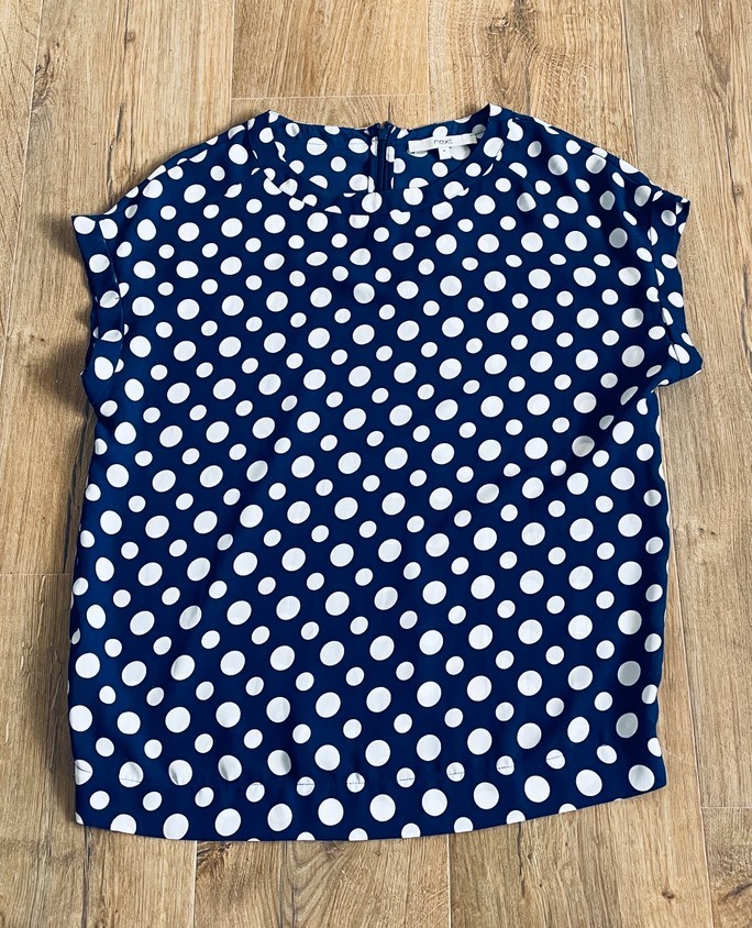 NEXT Women’s Navy Polka Dot Blouse UK 8 – Classic Style, VGC