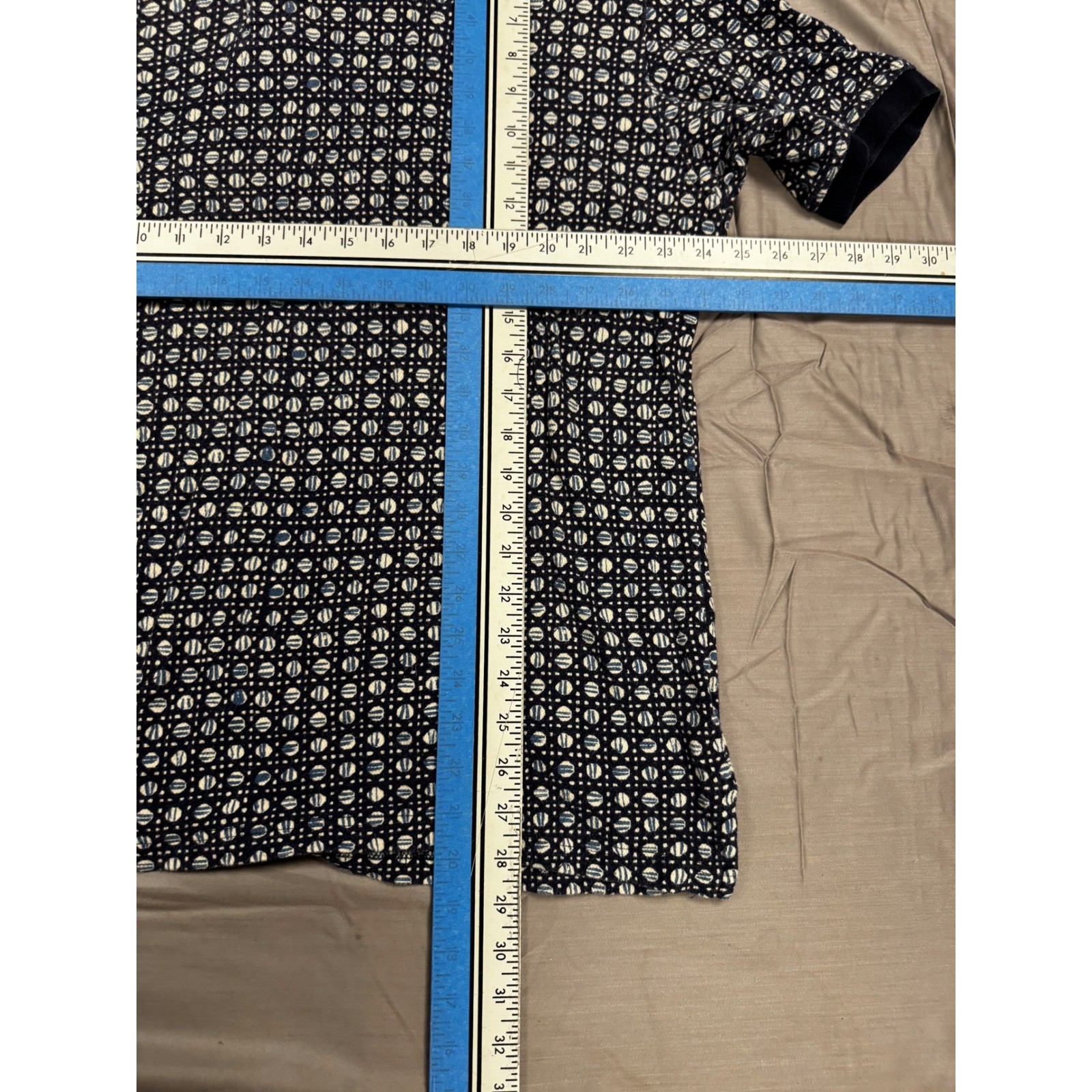 Ocean Pacific Mens XXL Geometric Circle Print Cotton Rayon Polo Shirt