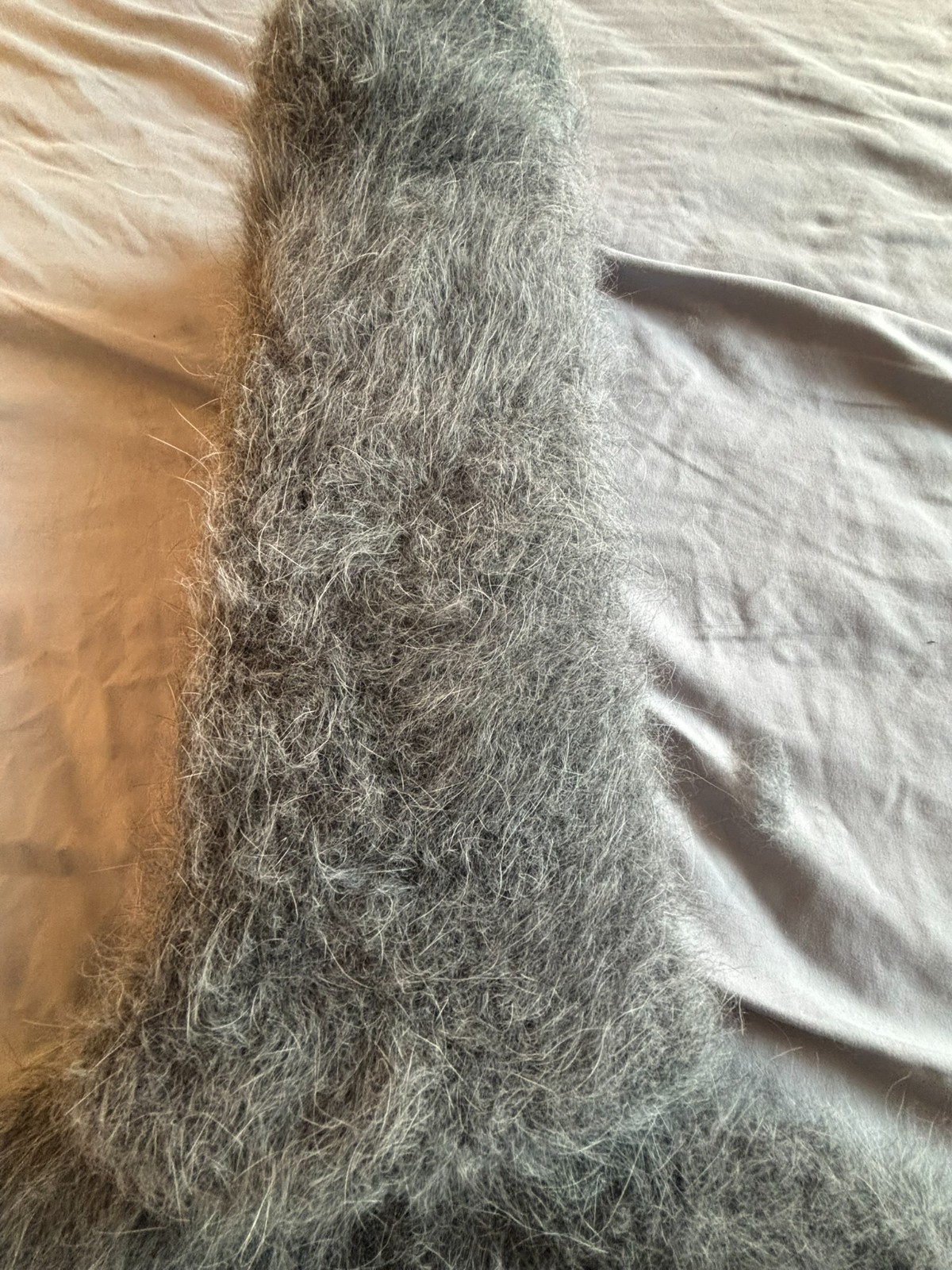 Fuzzy Fluffy Furry Gray Angora SweaterKitten 200cm Turtleneck Sweater Dress