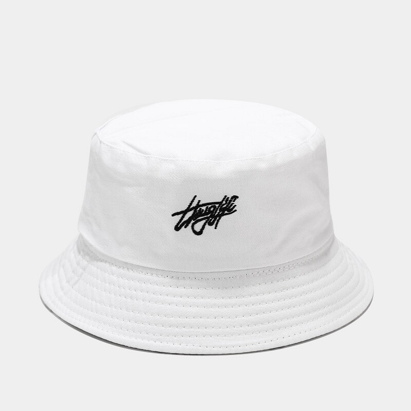 Graffiti Letter Bucket Hat Cap Double-sided Fisherman’s Cap Men Women Cotton