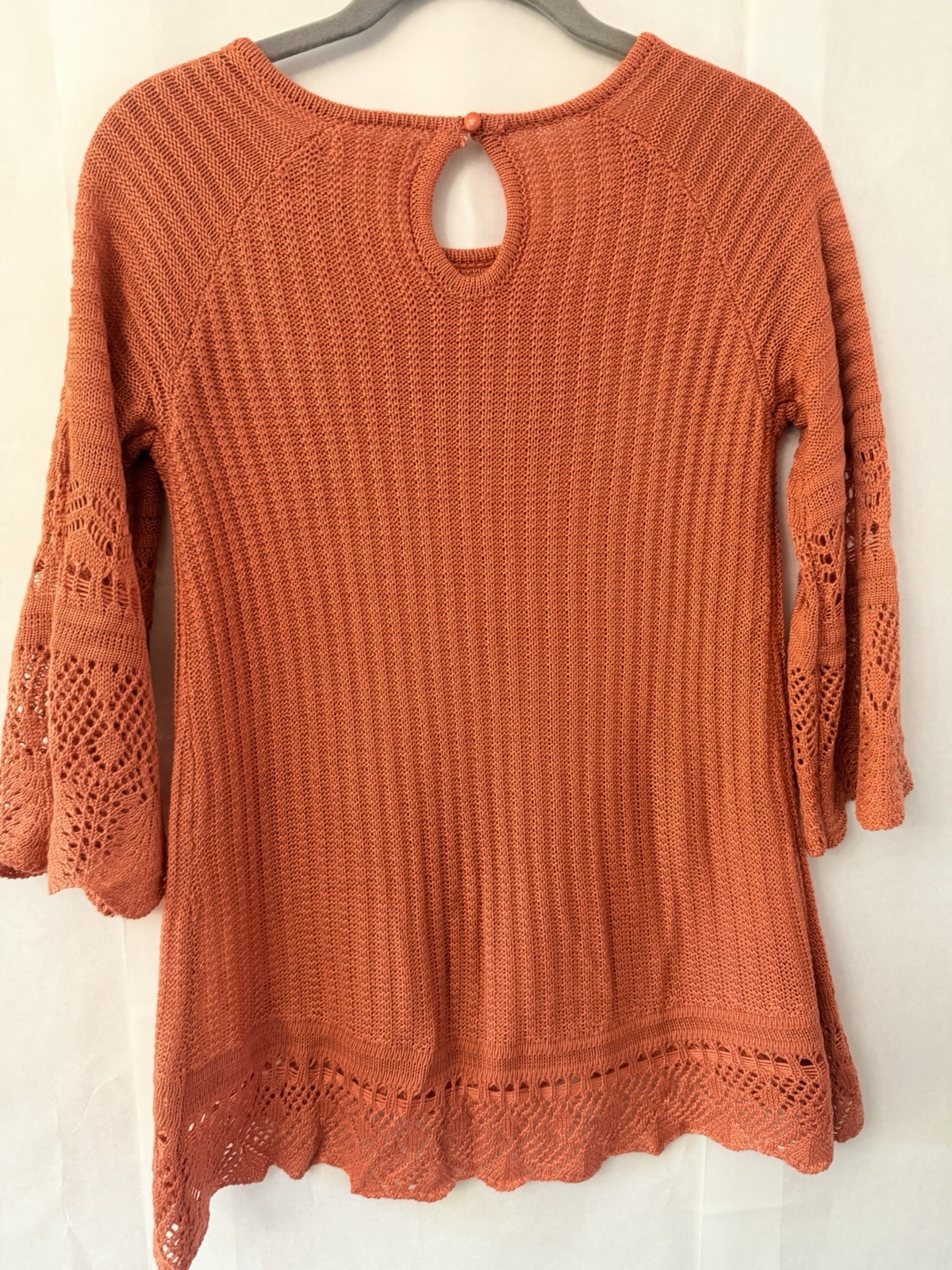 LC Lauren Conrad Texture Knit Tunic Rust Orange Color Size XS Keyhole Back