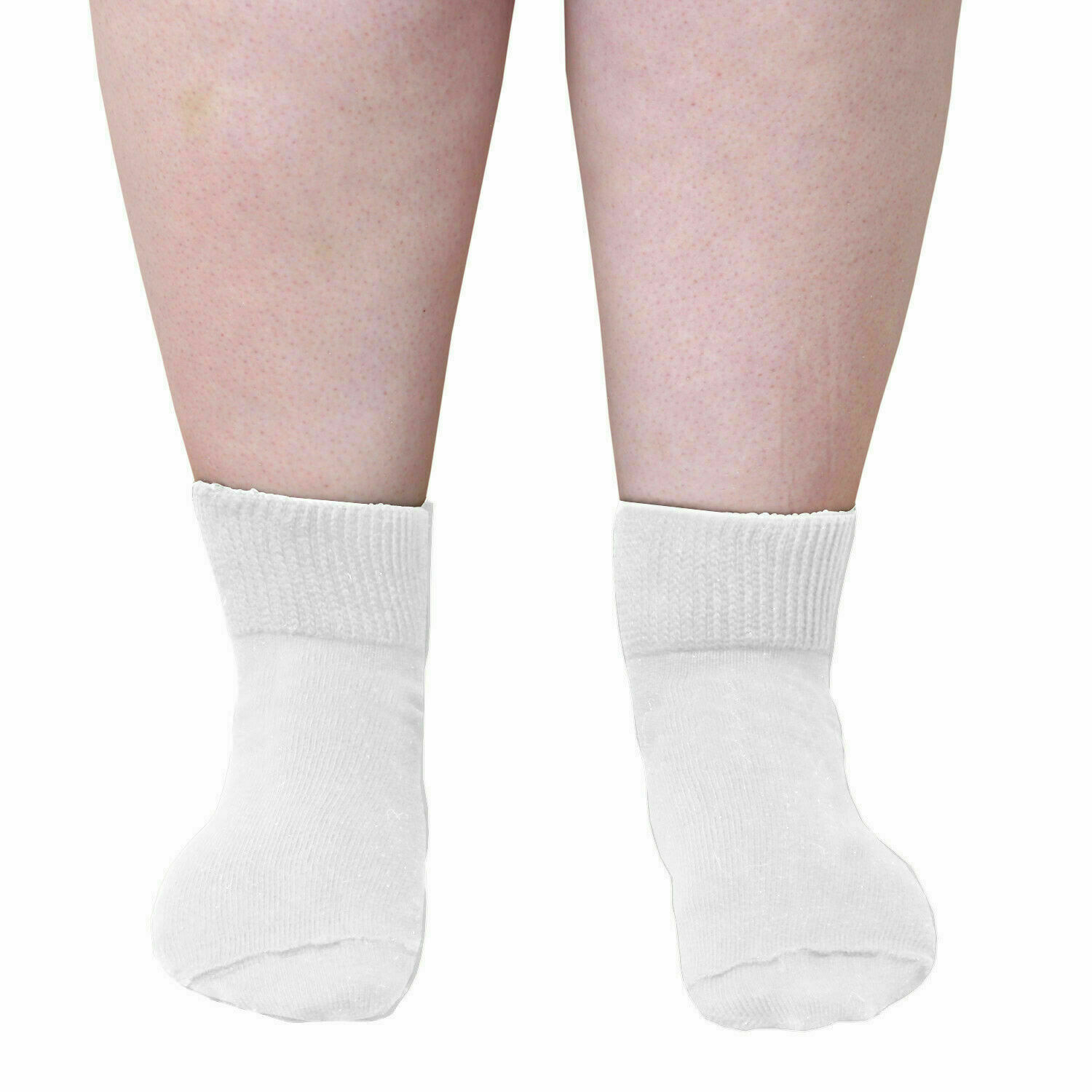 Extra Wide Ankle Socks, Size XL 16-21 Up to 6E Stretch, WHITE 3-Pack