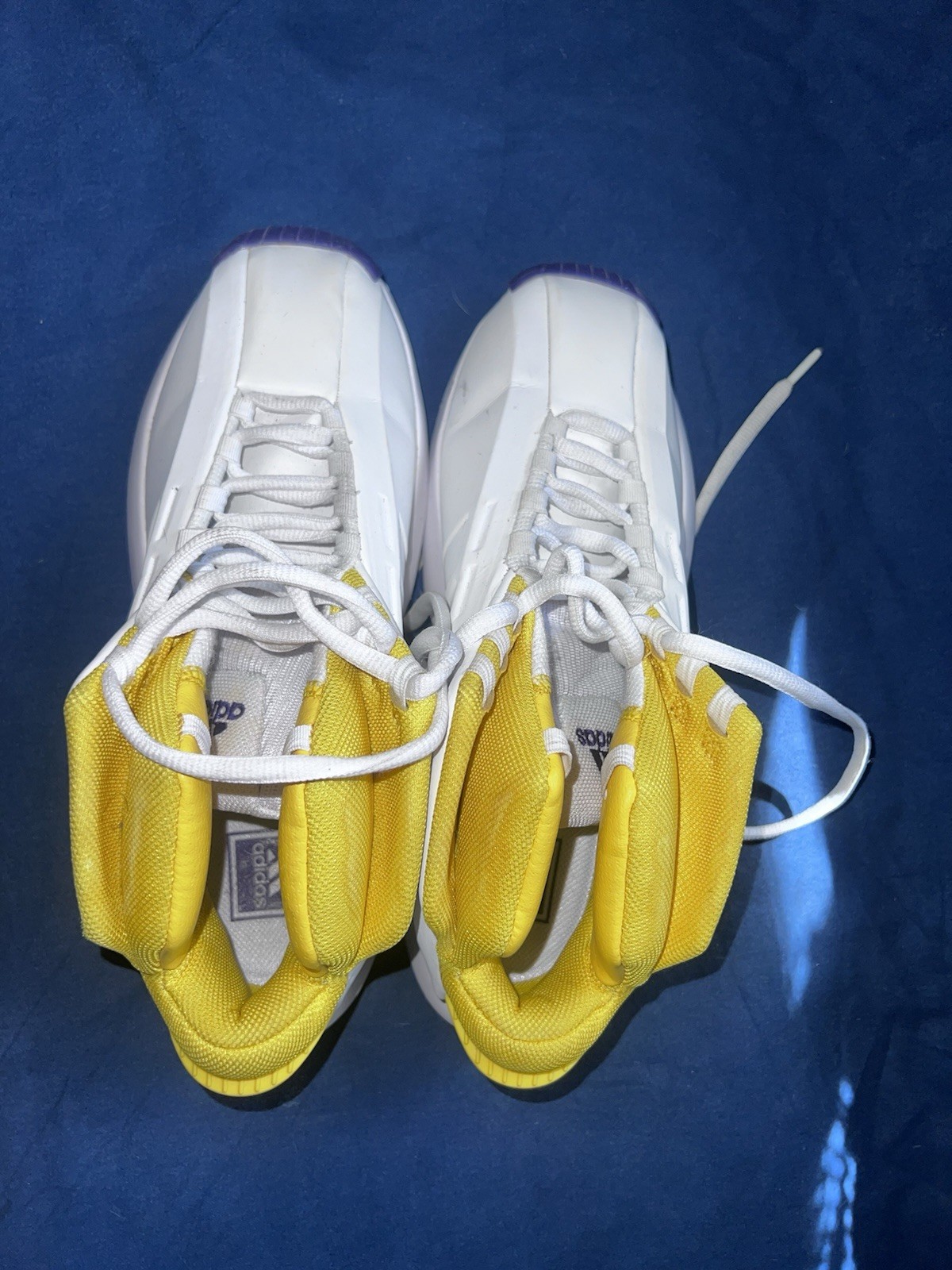 adidas Crazy 1 Kobe Men’s Mid Top Lace-Up Athletic Sneakers White Yellow Purple