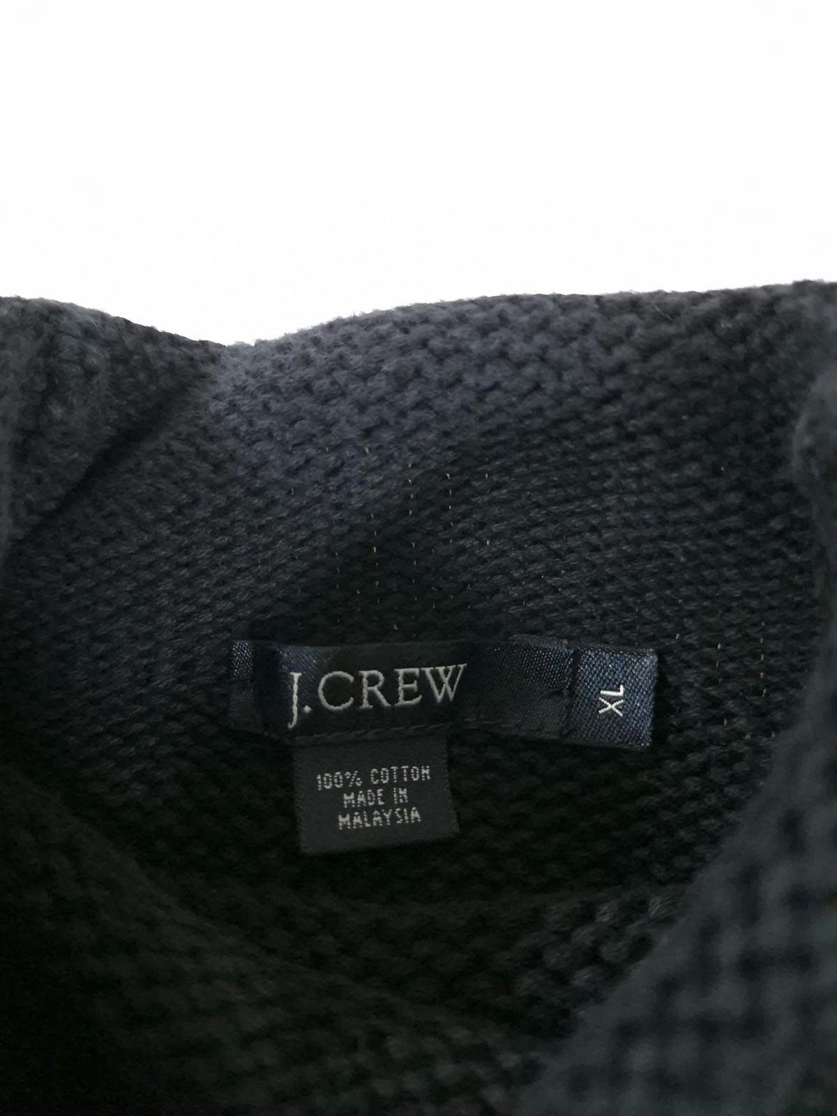 J Crew Sweater Mens XL Black 100% Cotton Roll Neck Knit Pullover Long Sleeve