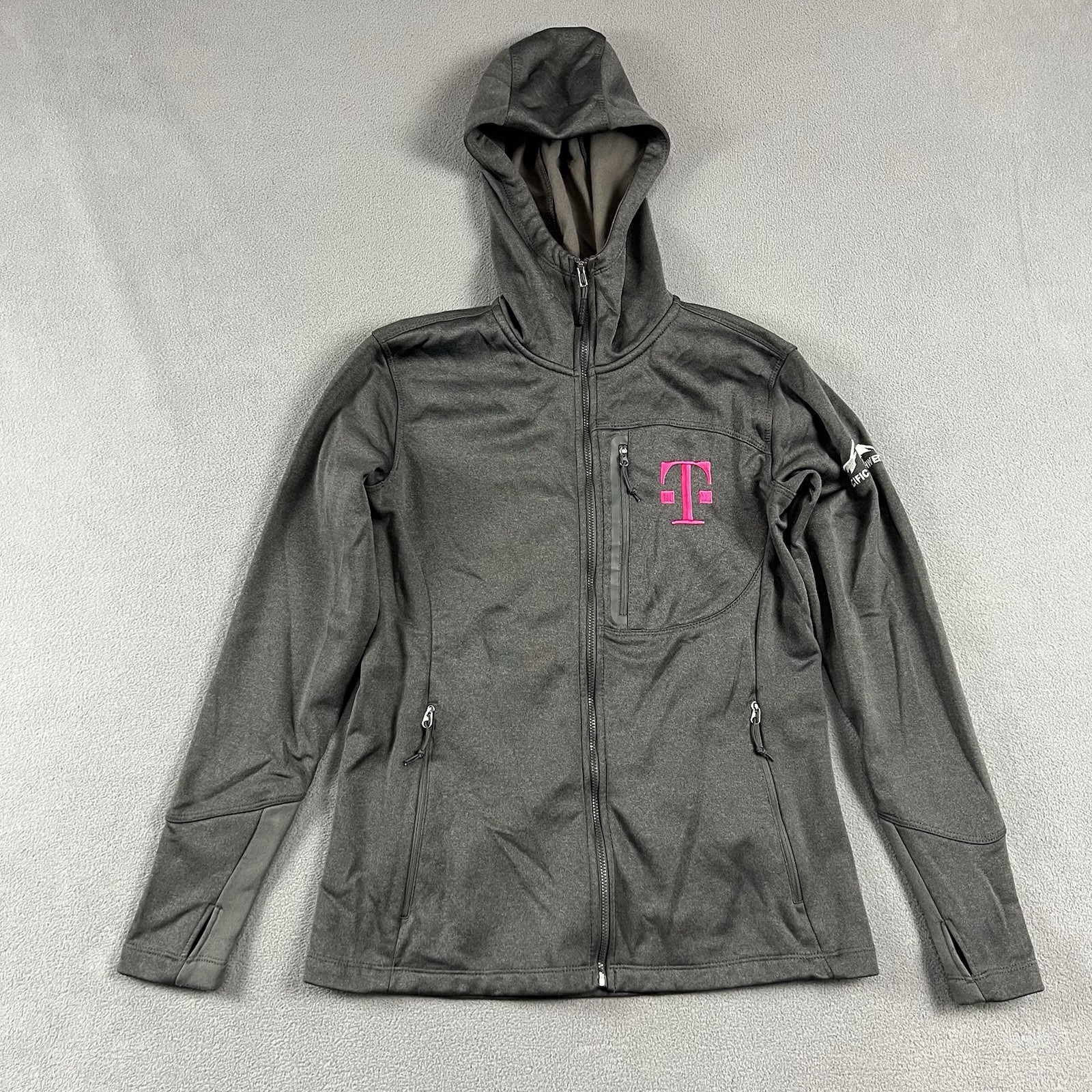 T-Mobile Jacket Womens Small Gray Pink Full Zip Logo Employee Workwear