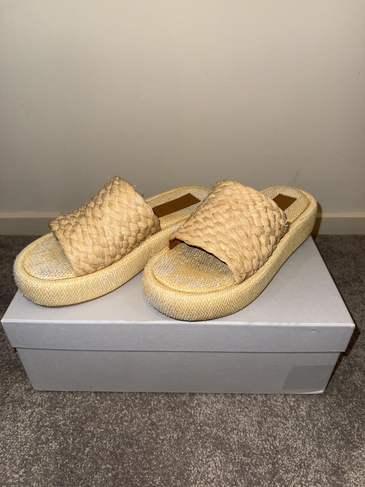 Clergerie Paris Women’s Platform Sandal Ajoe Raffia EU38.5 US8