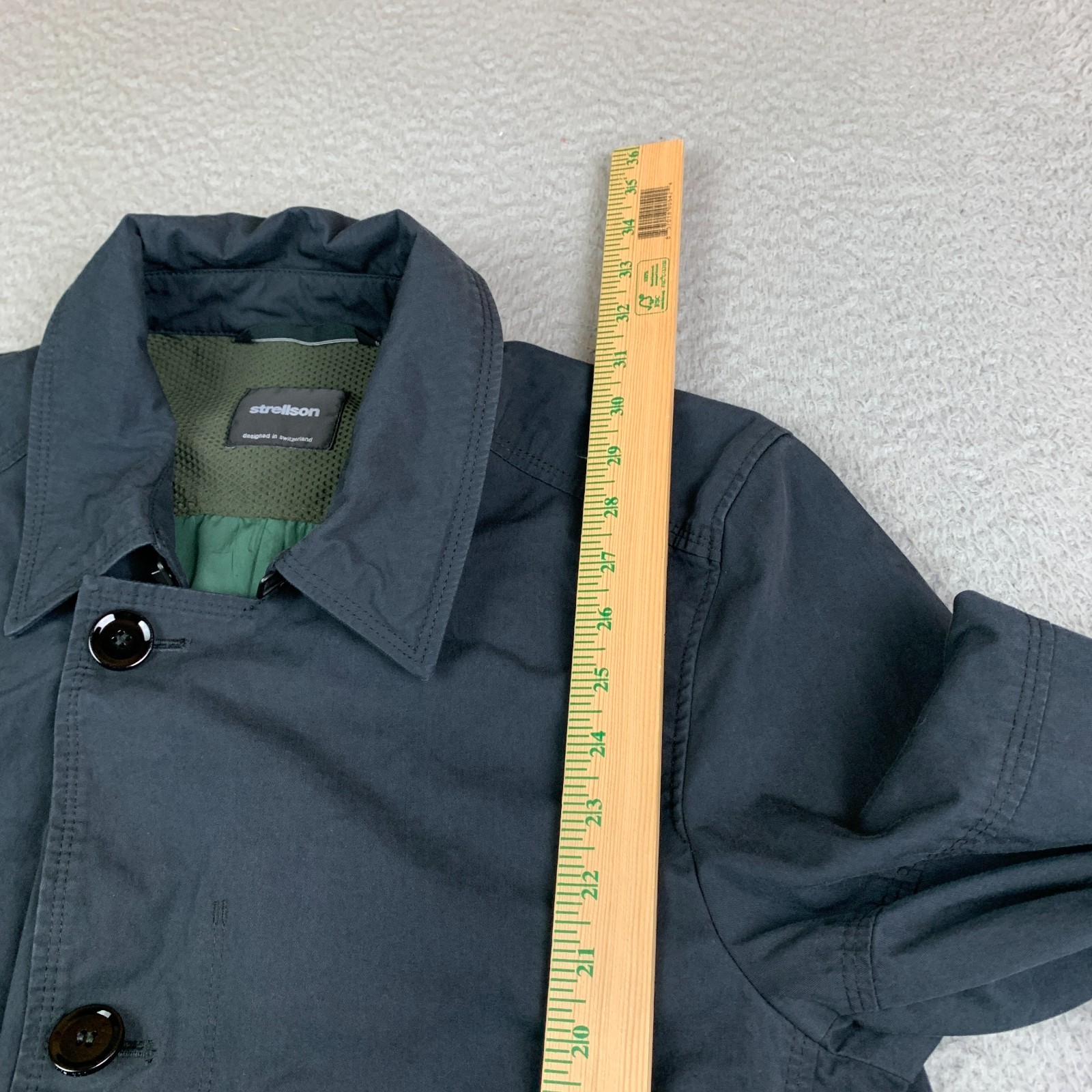 Strellson Coat Mens 50 Cargo Pockets Utility Jacket Button Closure (Dark Blue)
