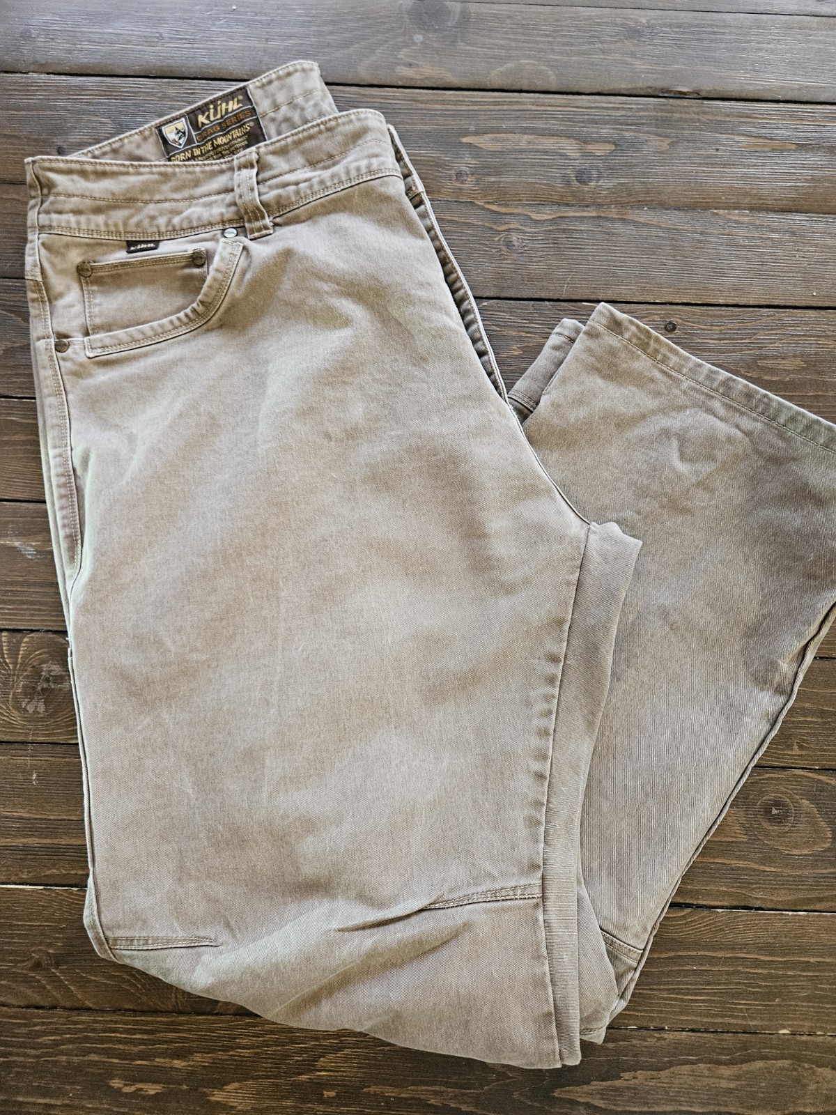 KÜHL Crag Series Pants Men’s 38×30 Khaki Outdoor Hiking Trail Stretch Canvas Tan