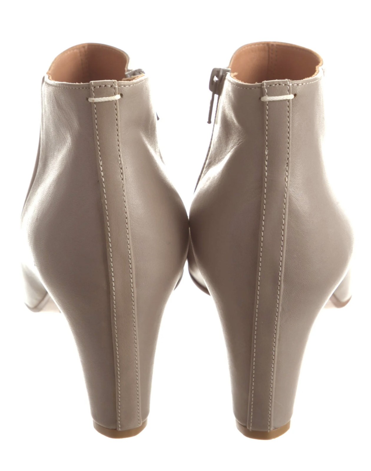 MAISON MARGIELA 40 Taupe Leather Open Toe Booties Ankle Boots 9.5 EUC