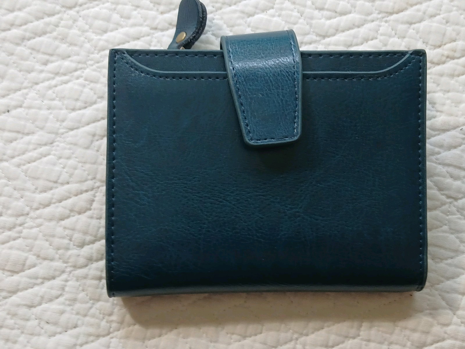 GOIACII Small Women Wallet Genuine Leather RFID Blocking A01 Wax Peacock Blue