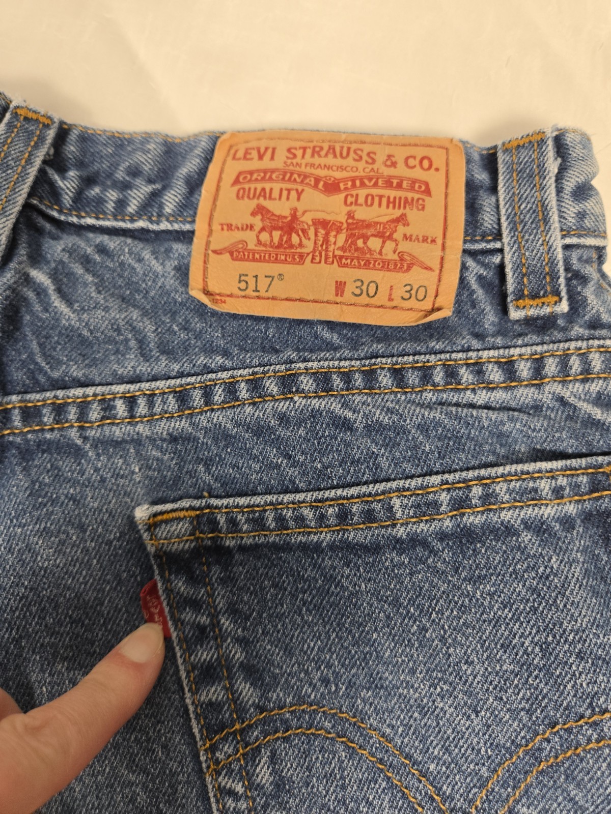 Levis 517 Jeans Mens 30×30 Blue Denim Bootcut Cowboy Western Workwear