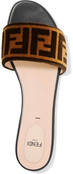 Fendi Velvet FF Slides Size 39