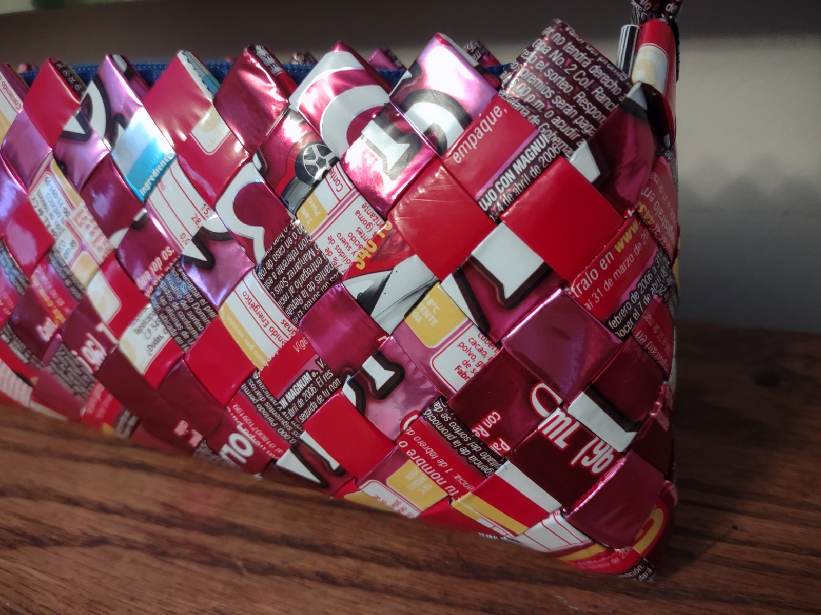 Nahui Ollin Candy Wrappers Shoulder Bag Red Pink Mexico Zipper Purse