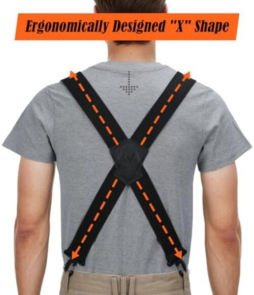 UltraLight Grip Suspenders, 2-Inch Wide Elastic Suspenders for Pants, Mens