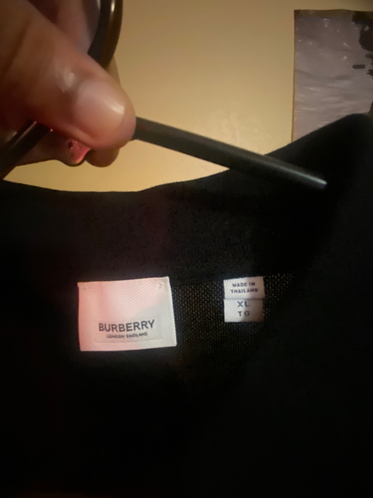 Burberry black polo shirt xl