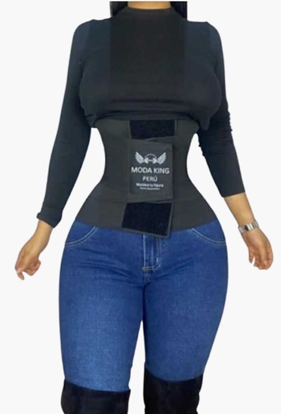 Moda King Perú Reloj de Arena-Hourglass Body Shaper Black-XXS, XS, S, M, L, XL