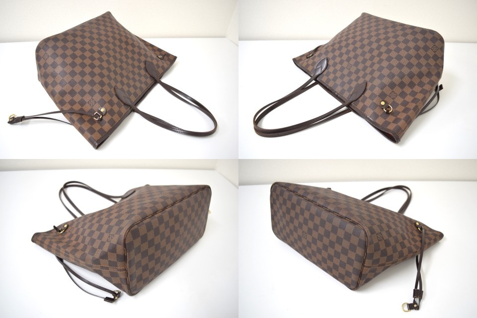 Auth Louis Vuitton Neverfull MM Tote Bag Damier Ebene Canvas N51105 LV 53736