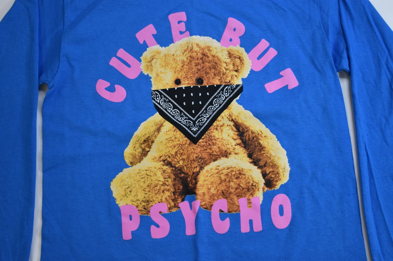 Fashion Nova Womens Cute But Psycho Teddy Bear Graphic Shirt New S-XL