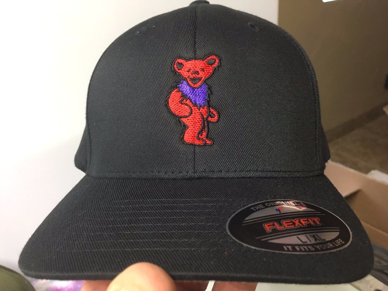 Grateful Dead Dancing Bears Embroidered Flexfit Ball Cap Black, Navy or Olive