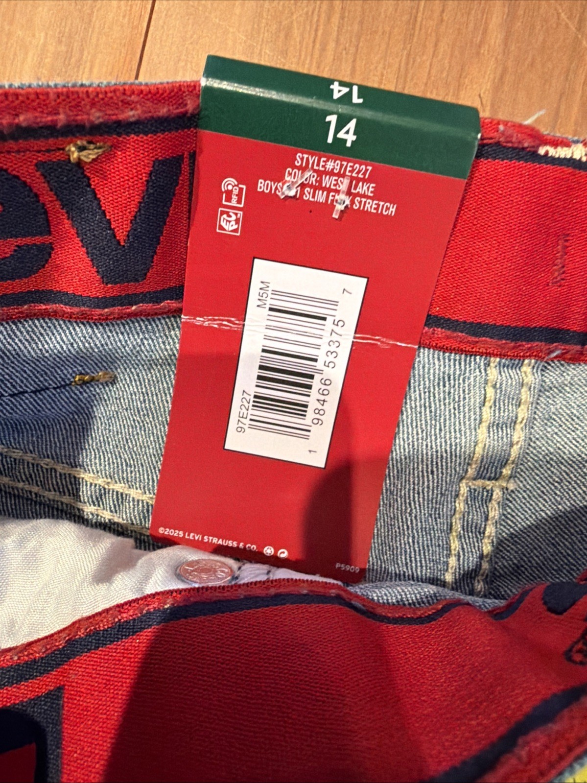 Levi’s 511 Slim Flex Stretch Blue Jeans size 14 Reg Boys NWT Adjustable Waist ￼