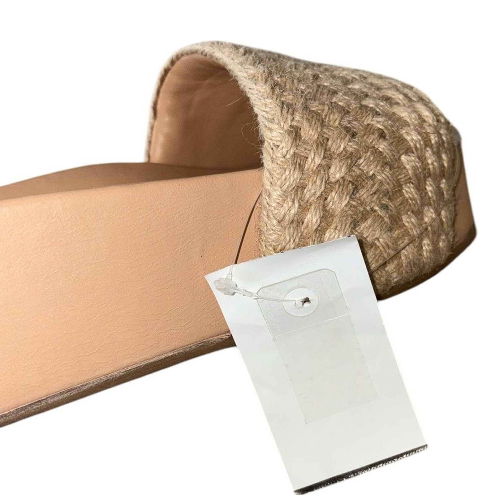 NWT RARE Beek Tan Woven Jute Leather Platform Sandals Slides – 10