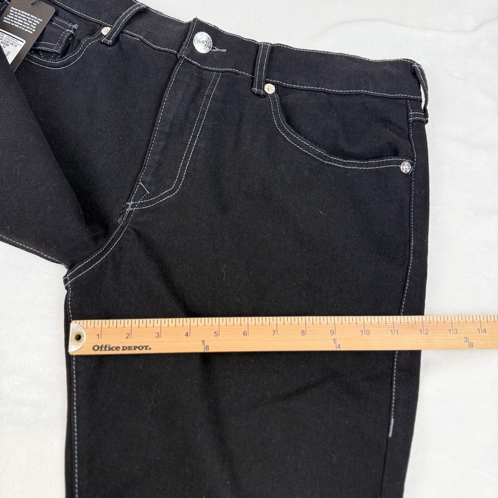 True Religion Ricky Flap SN Black Jeans Mens 34×30 (Fit 36×29) Straight Leg NEW