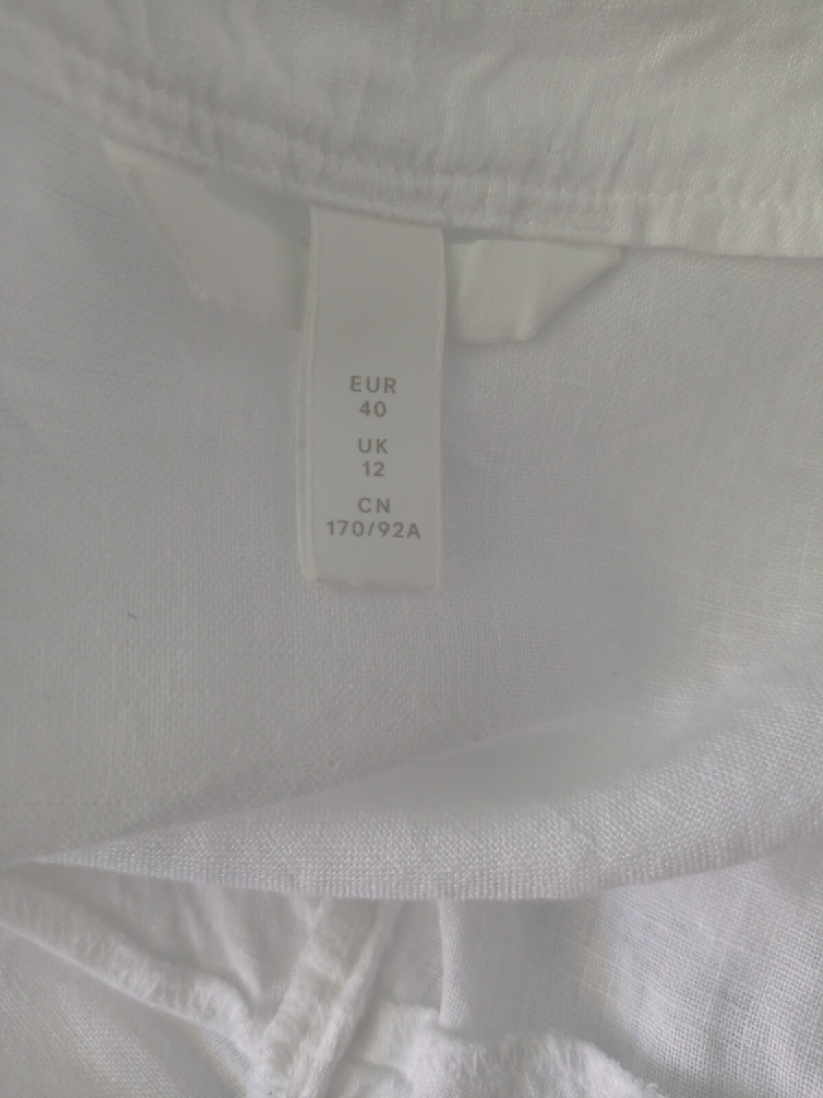 H&M Women’s White 100% Linen Wrap Blouse | Short Sleeve Size US 8
