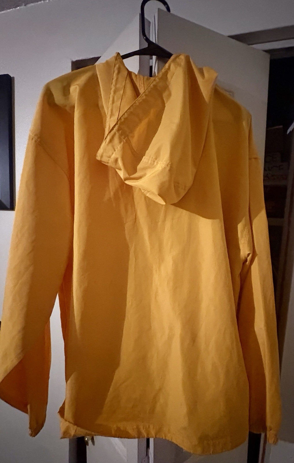 Champion Men’s Yellow Hooded 1/4 Zip Anorak Jacket Mid-Length Size L