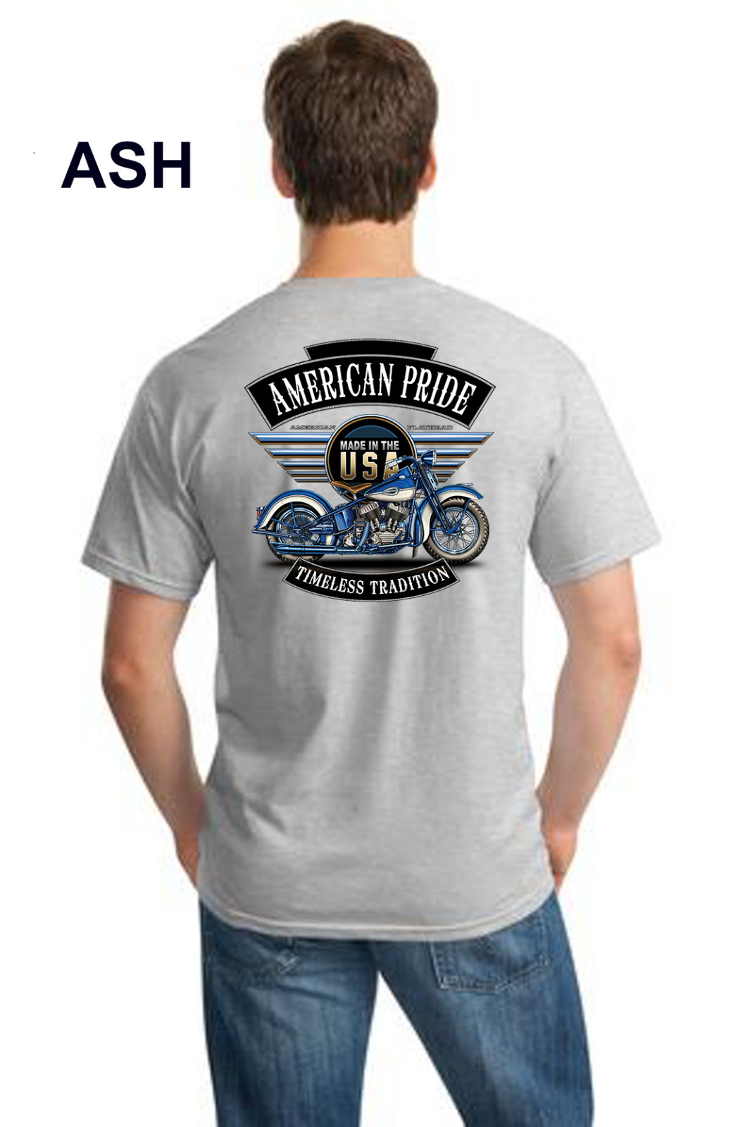 Biker American Pride Flathead Timeless Tradition Classic Motorcycle Mens T Shirt