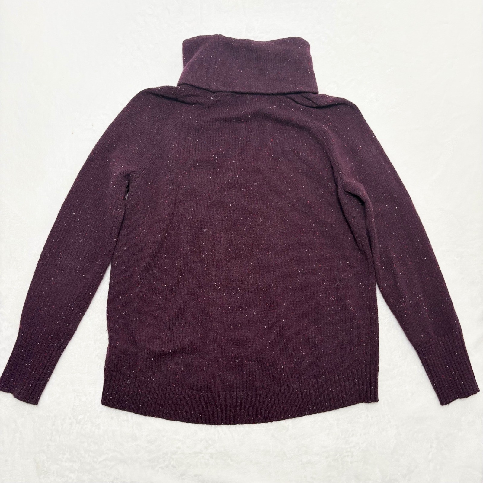 C&C California Dark Academia Plum Speckled Wool Blend Turtleneck Pullover Sz L