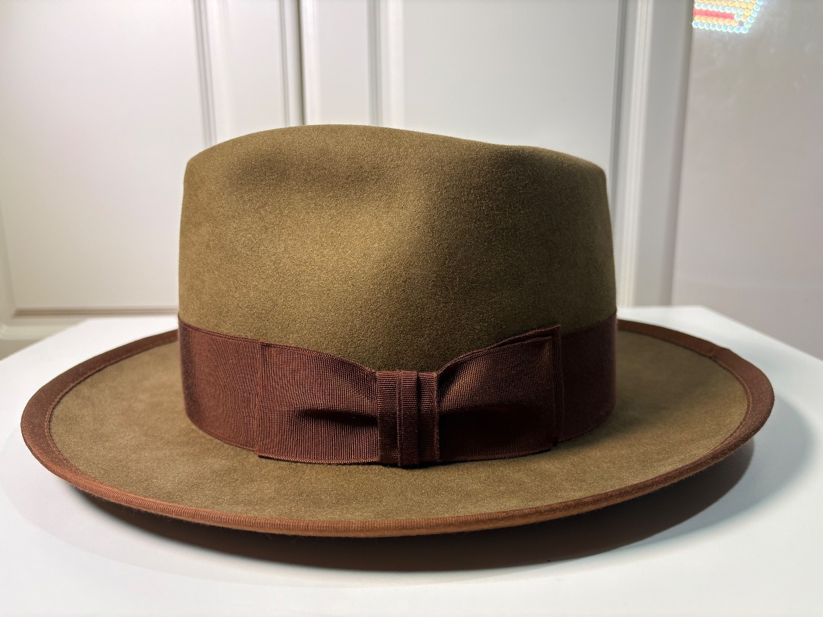 Gannon Hat Co Fedora, Whiskey, 7 1/4, Stetson, Pure Beaver Whippet Vintage Style