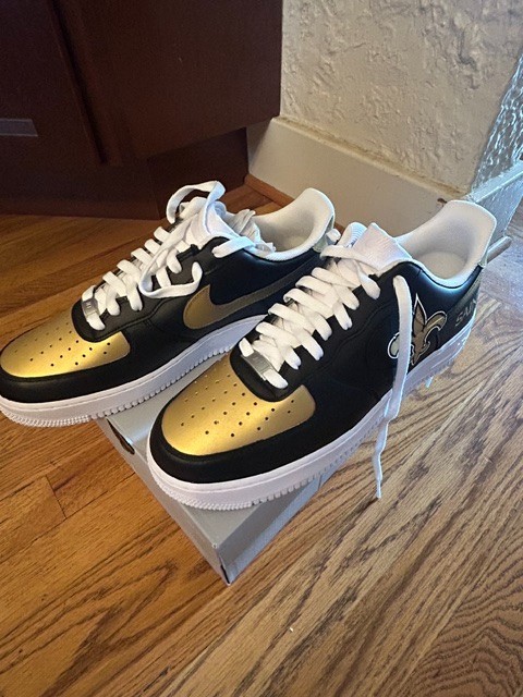 Customized – Hand Painted Nike Air Force One New Orleans Saints – Men’s Size 11