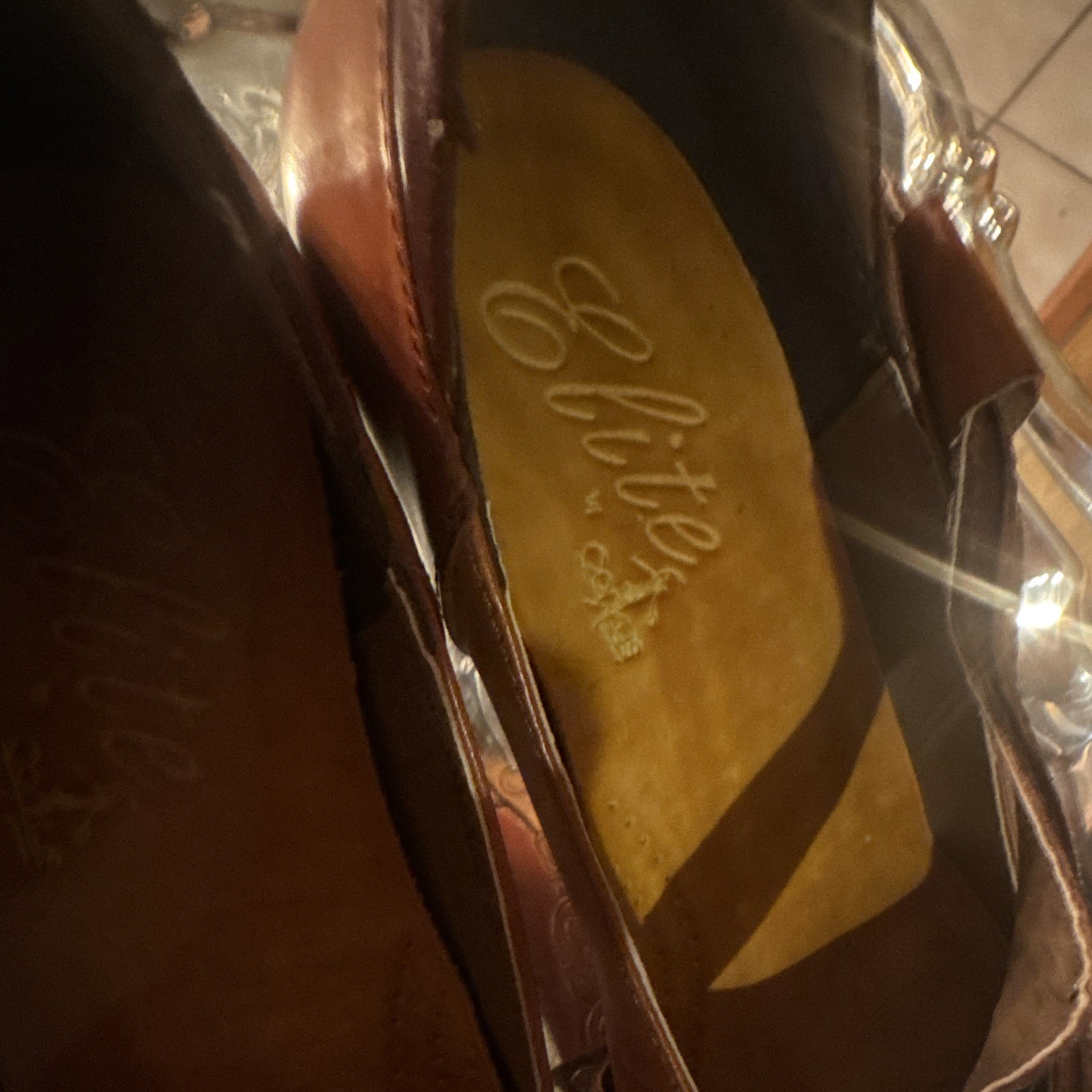 Elite By Conxys Multicolor Authentic Leather Block Heel Almond Toe US 8