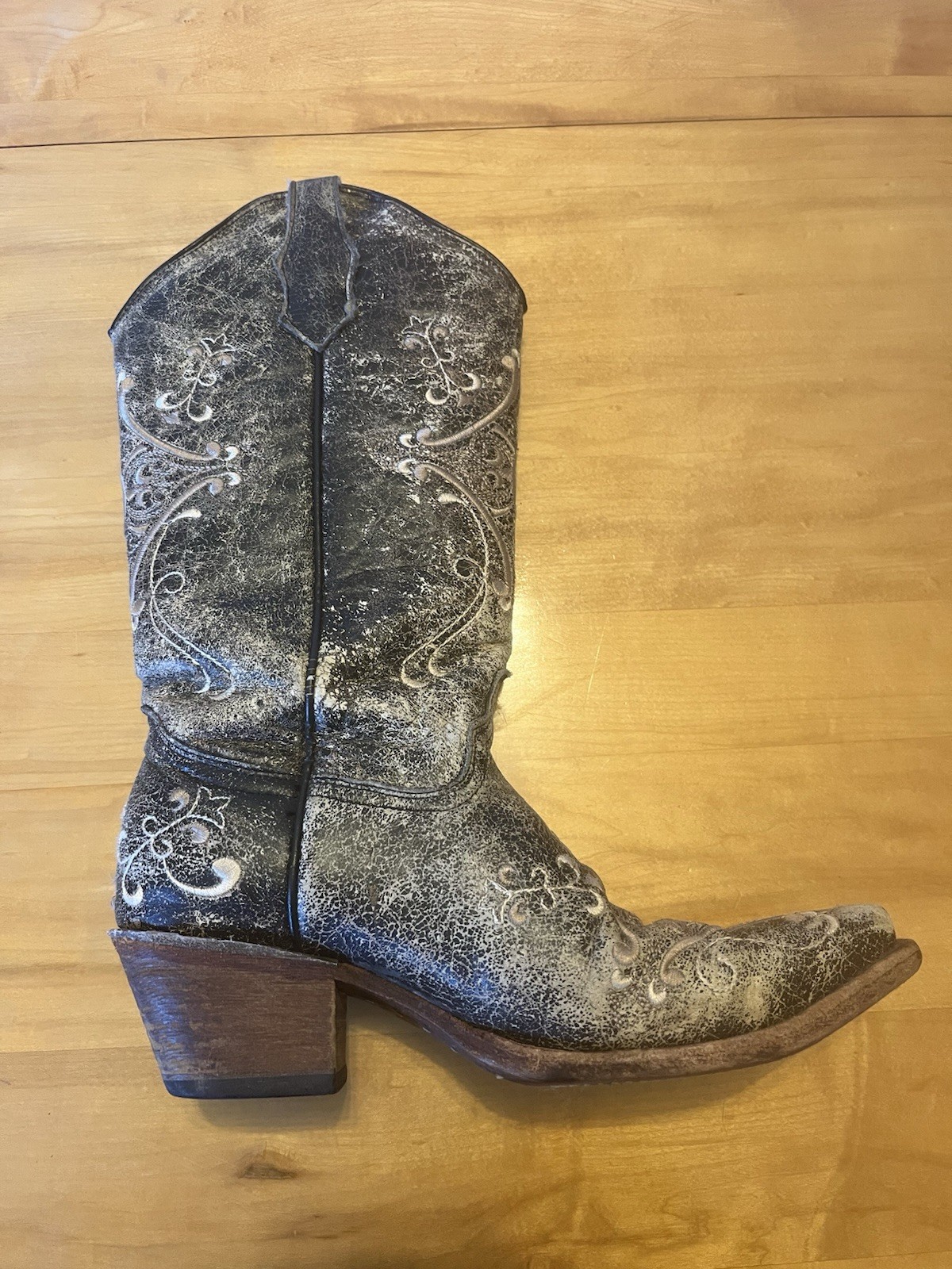 CIRCLE G by Corral Western Cowboy Boots Snip Toe Crackle Boho L5048 Women Sz 8 M