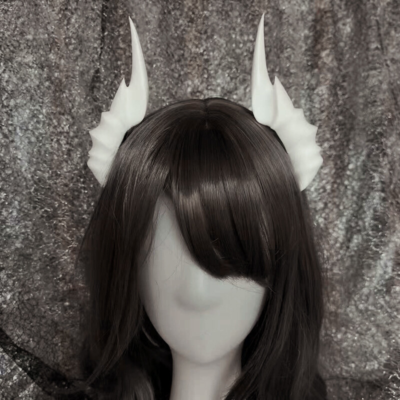 14/19cm Devil Horns Hair Clips Black/White Girl Hair Clips Lolita Cosplay Props