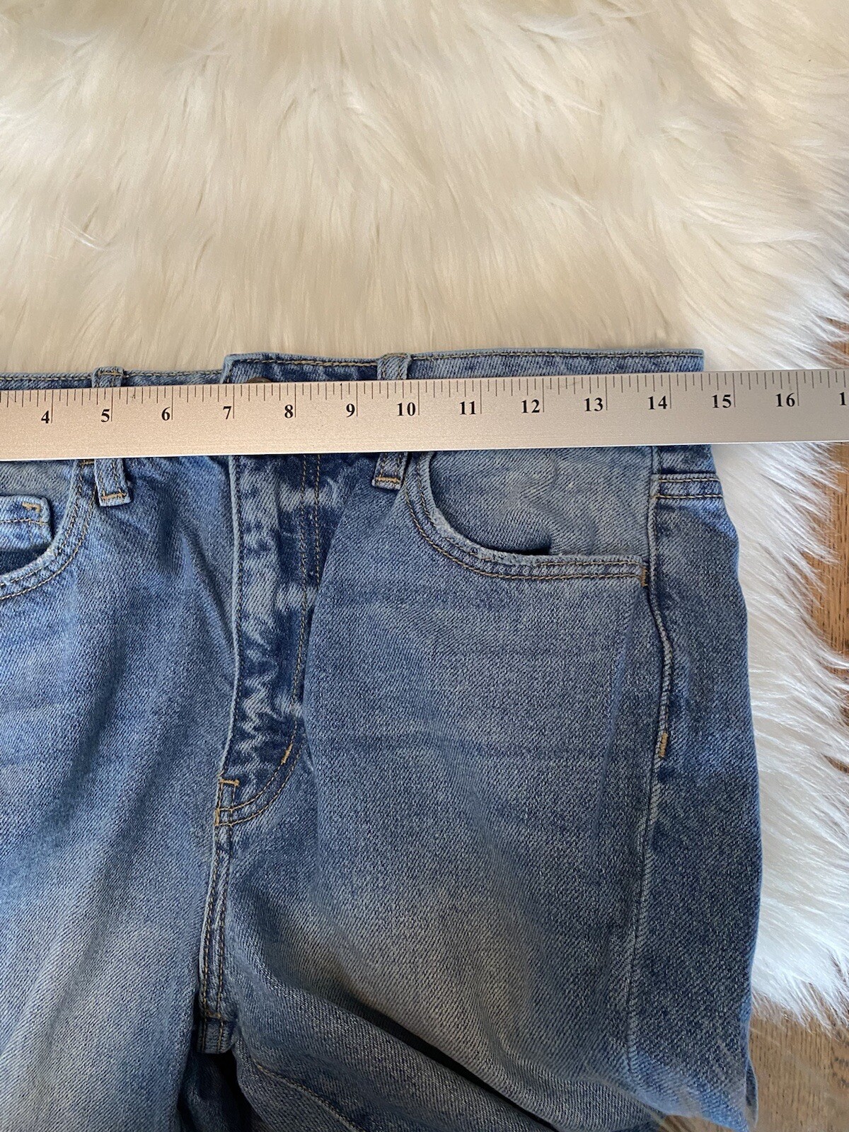 Bridge by Gly Denim Blue Jeans Light Wash Distressed High Rise Mom Fit Sz 28