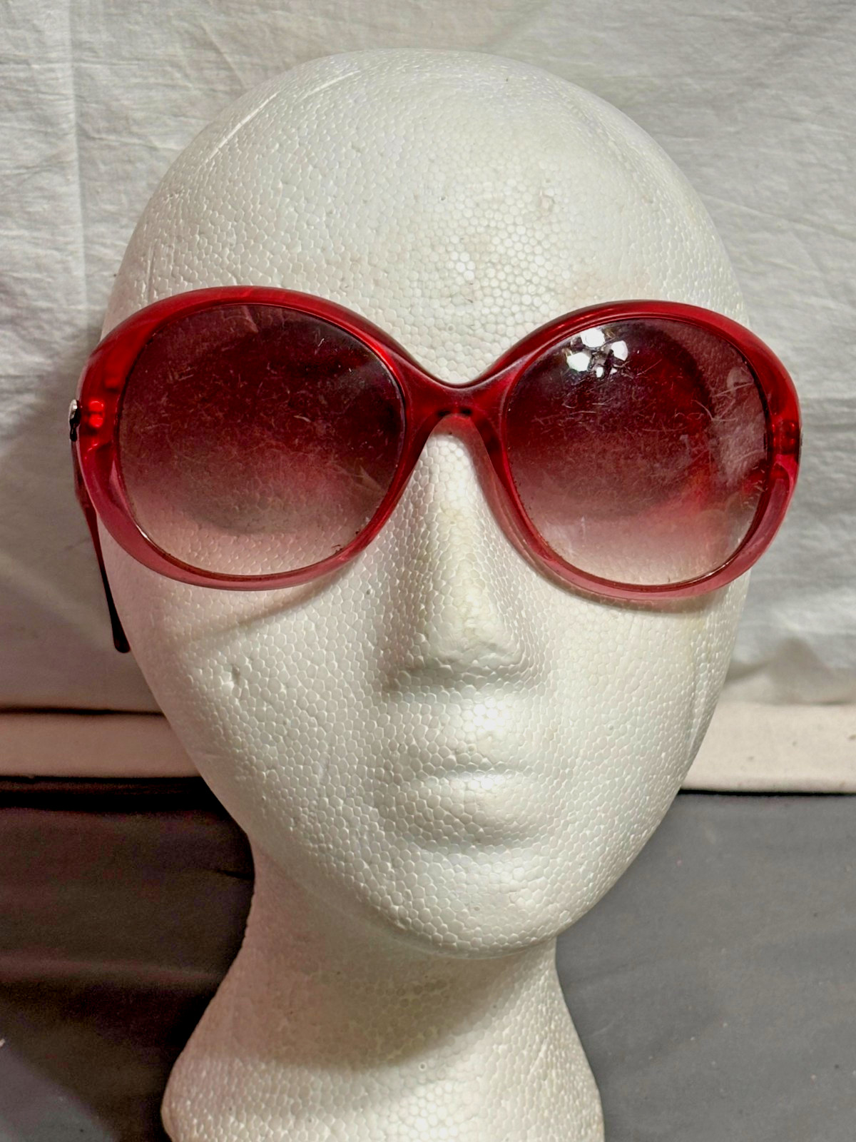 Vtg Y2K DOLCE GABBANA 8085 Ruby Red OVERSIZED women men SUNGLASSES 1785/8H 58/18