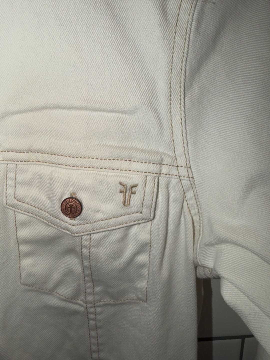 Frye Tan Stitch Cream Denim Western Mini Dress