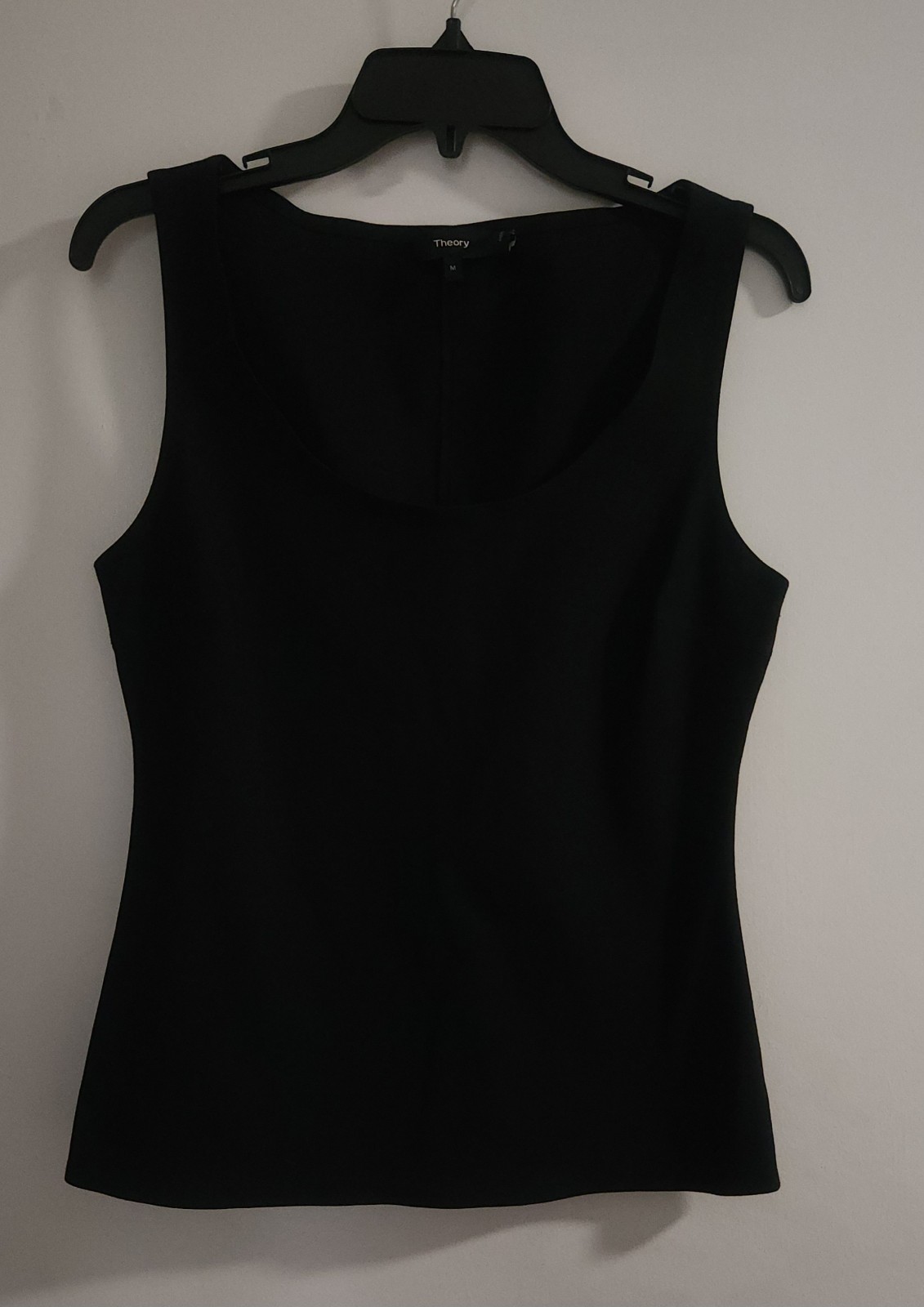 Theory SL Scoop Shell Cotton Ponte Size Medium Black Top