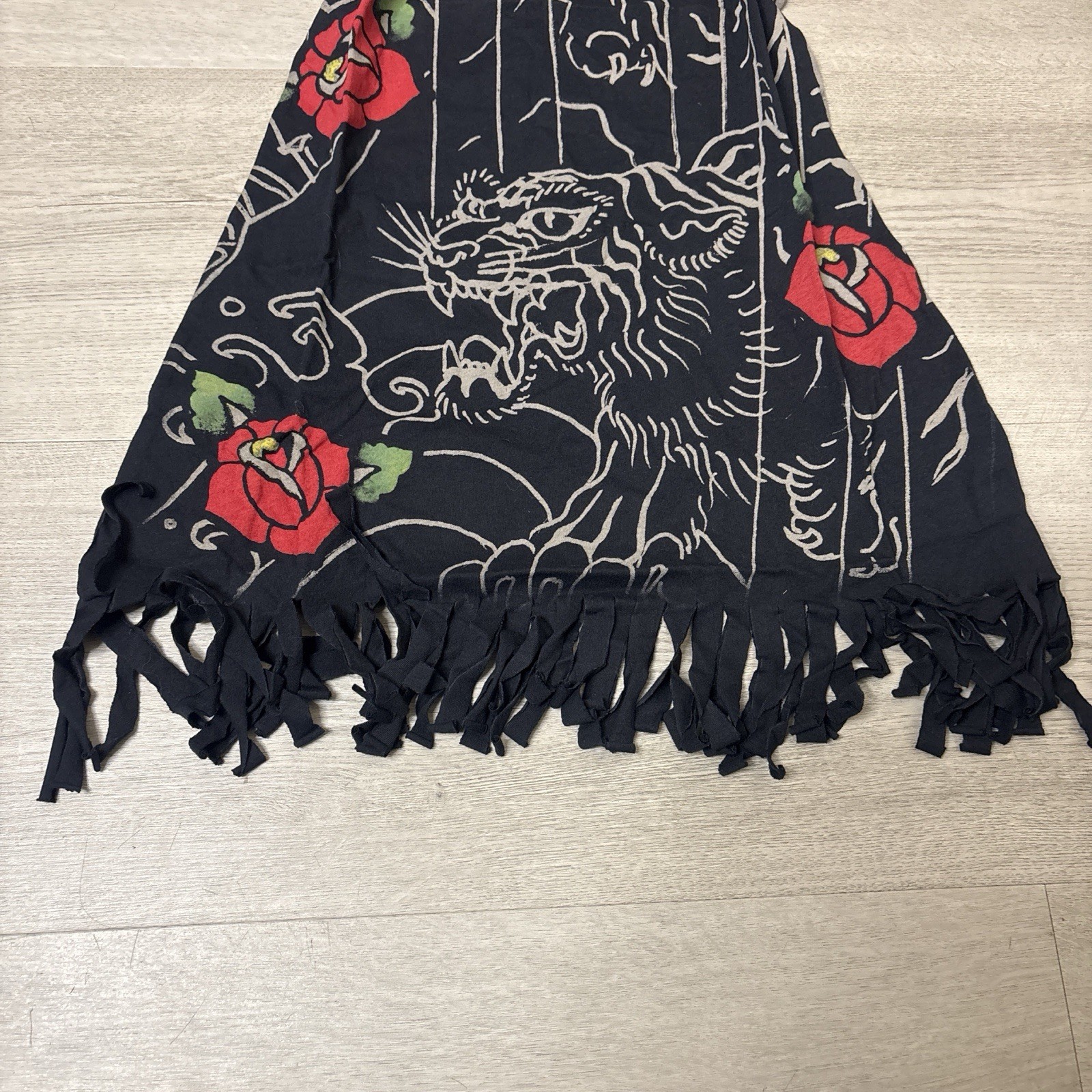 Vintage Ed Hardy By Christian Audigier Zebra Rose Dress Top Size S