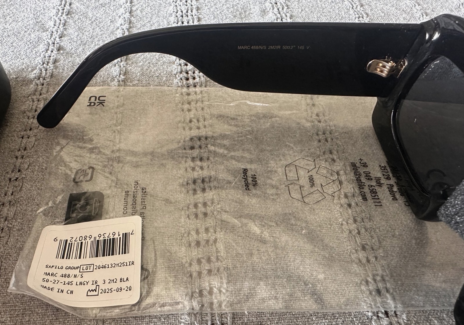 Marc Jacobs Black Shaded Rectangular Womens Sunglasses 488 N/S 50 27 145