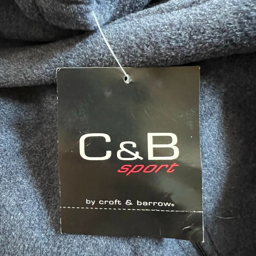 C & B Sport Croft & Barrow Jacket Coat Men Sz Med Full Zip Fleece Blue Gray New