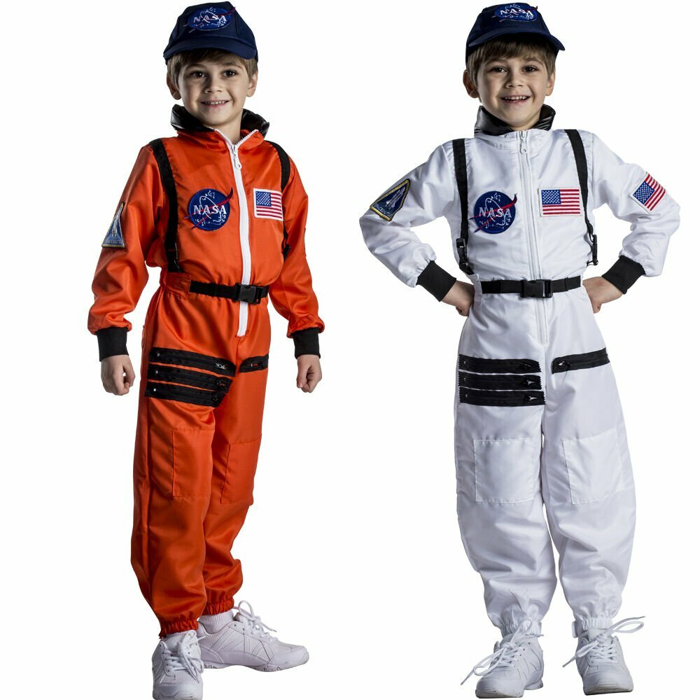 Astronaut Costume for Kids – NASA Orange/White Space Suit By Dress Up America